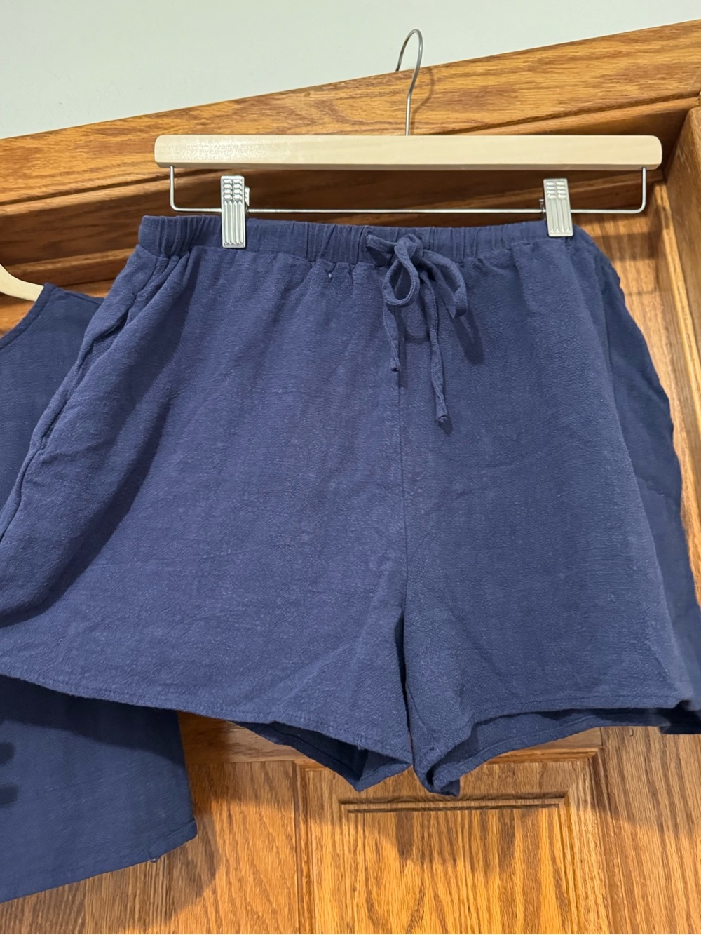 Navy Set | 2 piece crop top and high waisted shorts - Picture 8 of 12